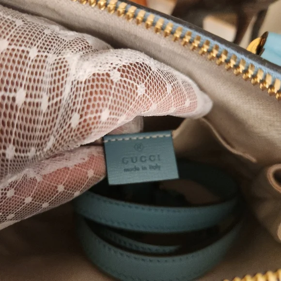 Gucci MINI HORSEBIT 1955 HANDBAG IN BLEU - Picture 11 of 17